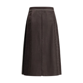 Burberry Brown Silk Midi Skirt