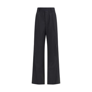 ALAINPAUL Black Fleece Wool Casual Pants