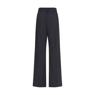 ALAINPAUL Black Fleece Wool Casual Pants