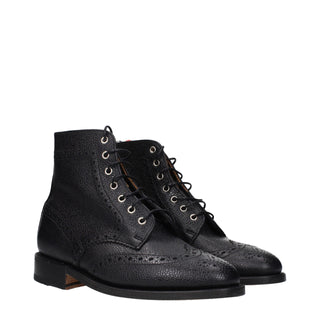 Thom Browne Black Leather Ankle Boots