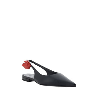 Magda Butrym Black Calf Leather Bos Taurus Ballet Flats