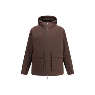 LAMINAR Brown Nylon Full-Length Jacket
