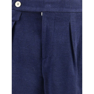 Brunello Cucinelli Blue Wool Casual Pants