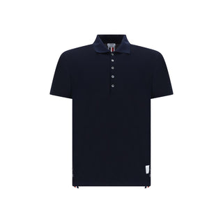 Thom Browne Blue Cotton Polo Shirt