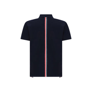 Thom Browne Blue Cotton Polo Shirt