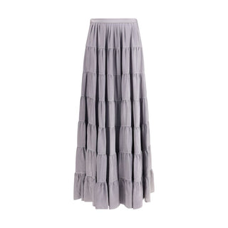 Forte_Forte Gray Silk Long Skirt