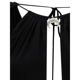 Marine Serre Black Viscose Top