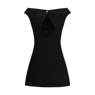 Marine Serre Black Fleece Wool Casual Dress