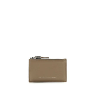 Brunello Cucinelli Beige Calf Leather Bos Taurus Wallet - VAZLUXE.COM