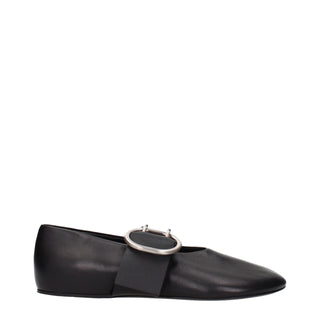 Jil Sander Black Leather Ballet Flats