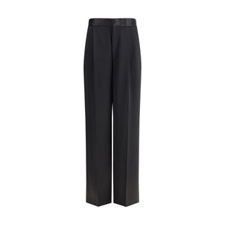 SA SU PHI Black Silk Casual Pants