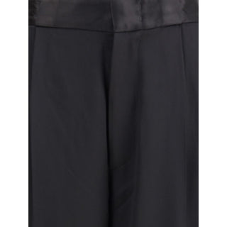 SA SU PHI Black Silk Casual Pants