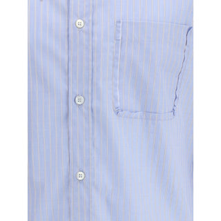 Margiela Blue Cotton Pattern Shirt