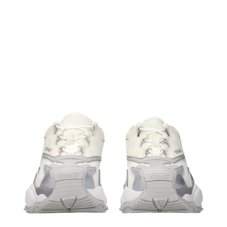 Versace White Fabric Chunky Sneakers