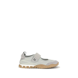 Miu Miu Gray Recycled Polyamide Ballet Flats