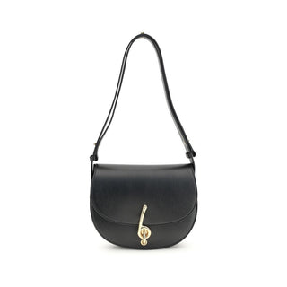 Burberry Black Calf Leather Bos Taurus Shoulder Bag