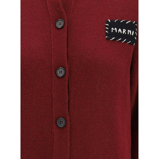 Marni Bordeaux Cashmere Cardigan