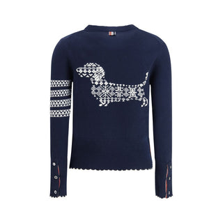 Thom Browne Blue Fleece Wool Sweatshirt