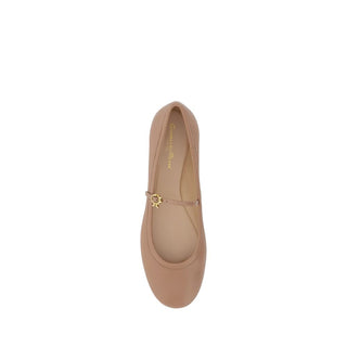 Gianvito Rossi Beige Calf Leather Bos Taurus Ballet Flats