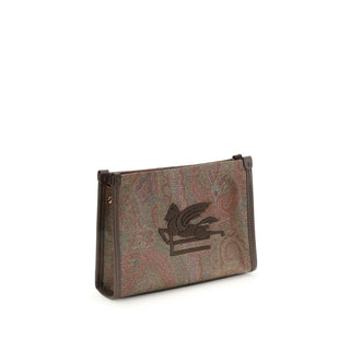 Etro Brown Calf Leather Bos Taurus Clutch Bag
