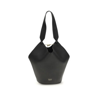 Khaite Black Calf Leather Bos Taurus Shoulder Bag