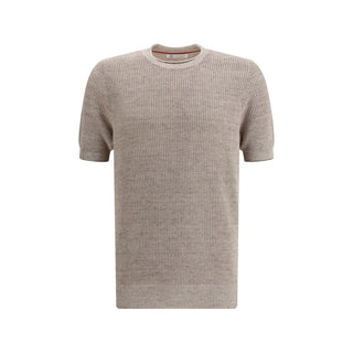Brunello Cucinelli Beige Linen T-Shirt