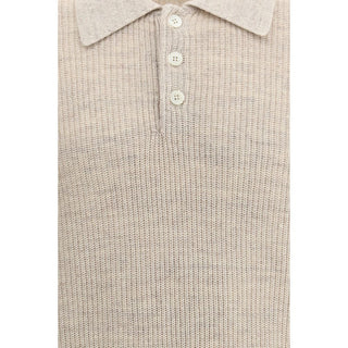 Brunello Cucinelli Beige Cotton Polo Shirt