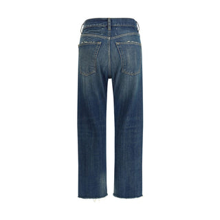 Margiela Blue Cotton Straight-Leg Jeans