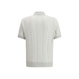 Brunello Cucinelli Gray Cotton Polo Shirt