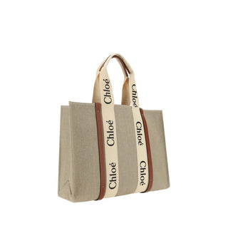 Chloé Beige Linen Shoulder Bag