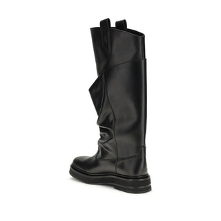 The Attico Black Calf Leather Bos Taurus Boots