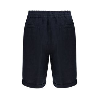 Brunello Cucinelli Blue Linen Bermuda Shorts