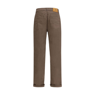 Brunello Cucinelli Brown Cotton Relaxed Fit Jeans