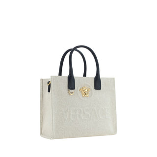 Versace Cream Cotton Shoulder Bag