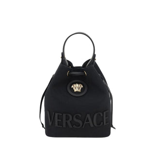 Versace Black Fabric Backet Bag