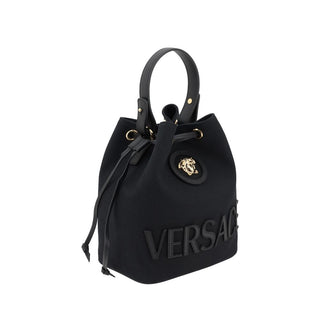 Versace Black Fabric Backet Bag