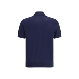 Brunello Cucinelli Blue Cotton Polo Shirt