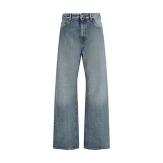 Miu Miu Blue Cotton Straight-Leg Jeans