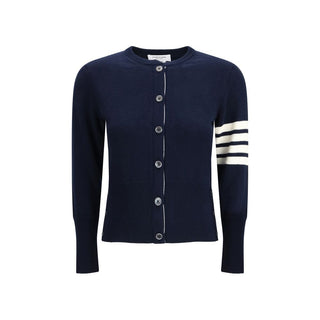 Thom Browne Blue Fleece Wool Cardigan