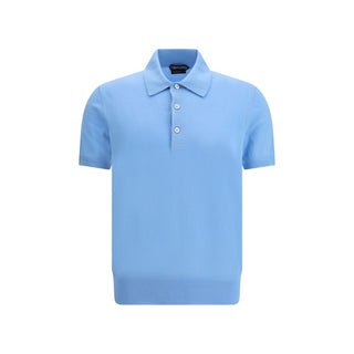 Tom Ford Light Blue Cotton Polo Shirt