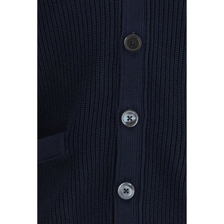 Thom Browne Blue Cotton Cardigan