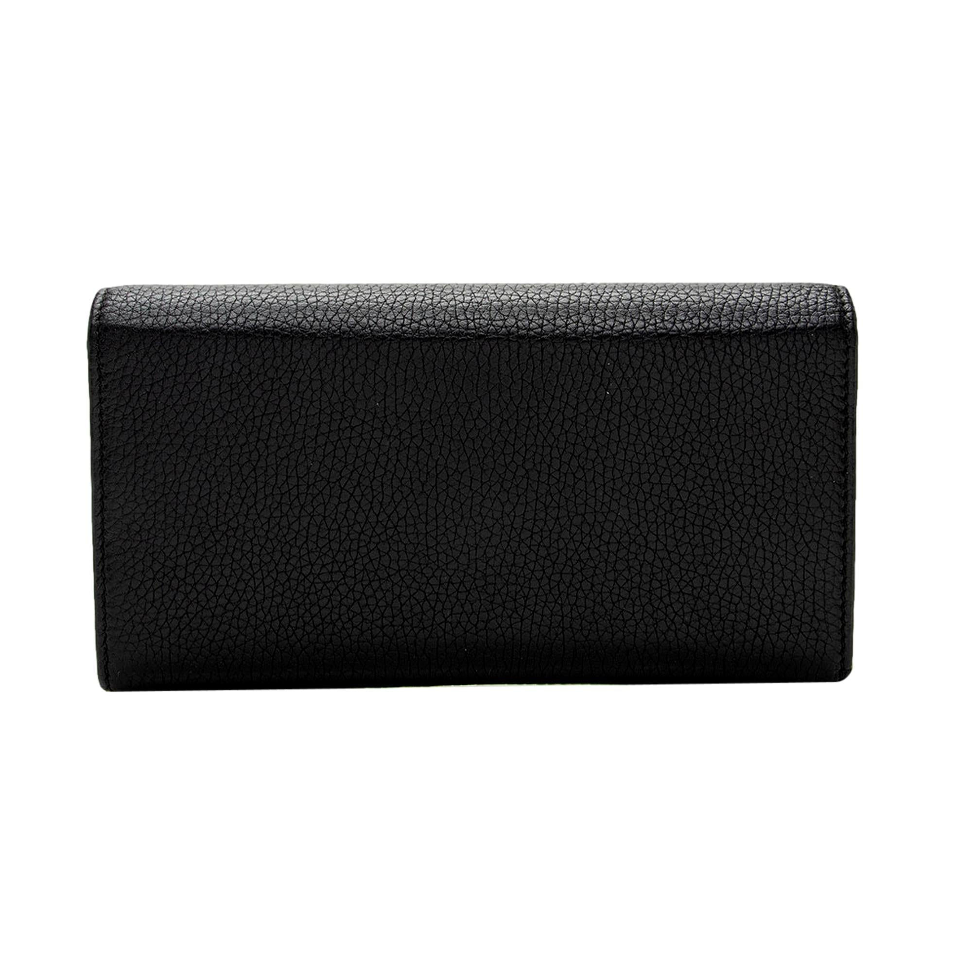 Gucci Soho Disco Black Leather Continental Long Flap Wallet