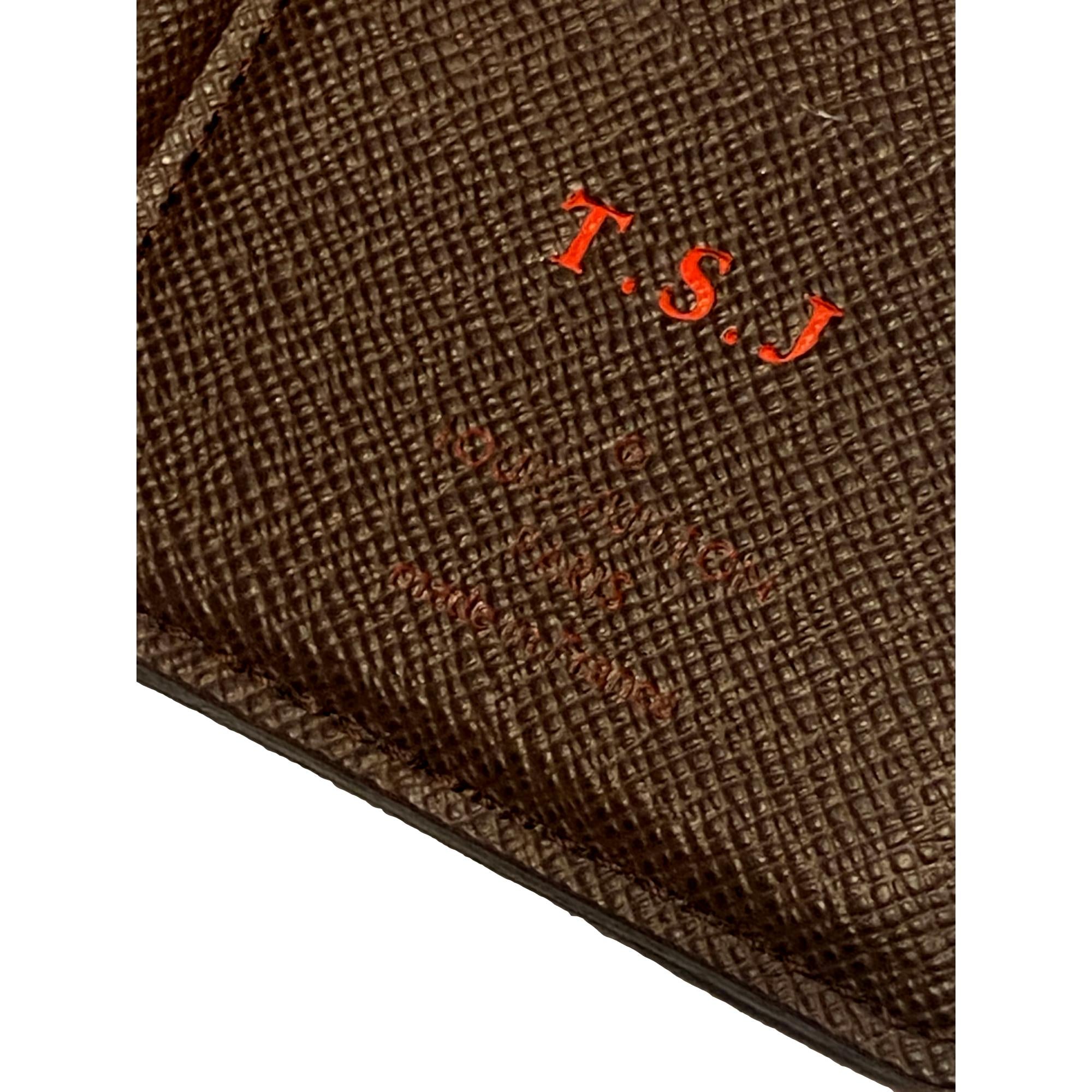 Louis Vuitton Damier Brown Canvas Small Bifold Pocket Organizer Wallet
