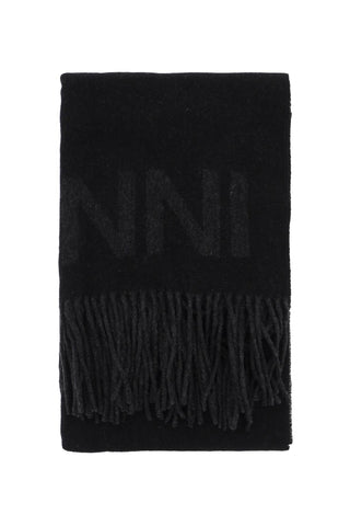 Ganni logo lettering scarf