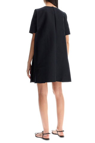 Marni loose dress with wide neckline black cotton short sleeve