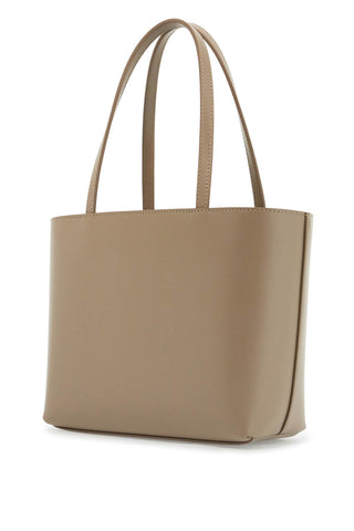 Dolce & Gabbana structured shopping bag in taupe smooth calfskin