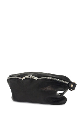 Guidi medium black horse leather fanny pack with adjustable strap