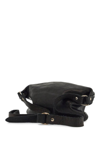 Guidi medium black horse leather fanny pack with adjustable strap