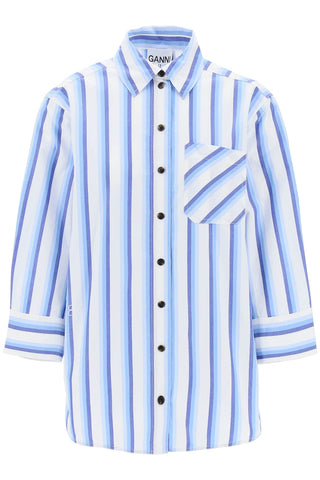 Ganni "oversized striped poplin shirt