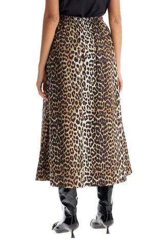 Ganni long leopard print maxi skirt